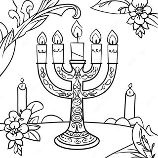 Feestelijke Menorah Kleurplaat 262-216