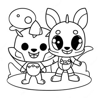 Chibi Zon En Maan Fnaf Figuren Kleurplaat 27013-24670