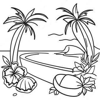 Tropische Aloha Scene Kleurplaat 27043-24694