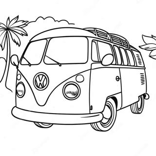 60s Retro Volkswagen Bus Kleurplaat 27123-24757