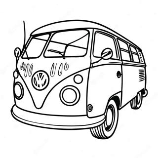 60s Retro Volkswagen Bus Kleurplaat 27123-24758