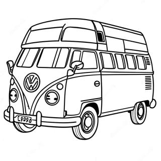 60s Retro Volkswagen Bus Kleurplaat 27123-24760