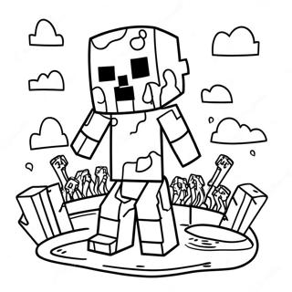 Minecraft Zombie Kleurplaat 27533-25066