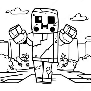 Minecraft Zombie Kleurplaat 27533-25068