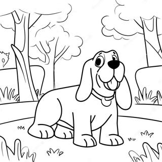 Speelse Basset Hound In Het Park Kleurplaat 27584-25109