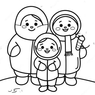 Gelukkige Eskimo Familie Kleurplaat 27594-25118