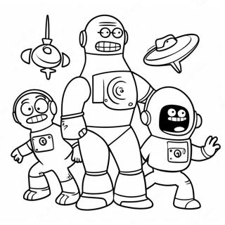 Futurama Personages In De Ruimte Kleurplaat 27734-25230