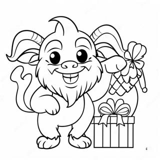 Speelse Krampus Met Cadeaus Kleurplaat 27744-25240