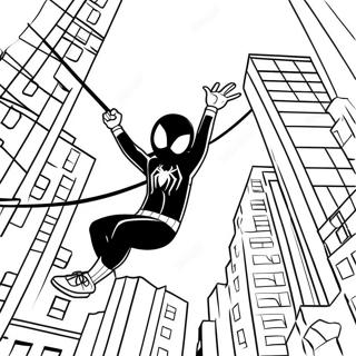 Miles Morales Door De Stad Slingeren Kleurplaat 27764-25254