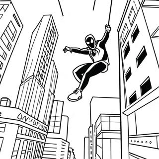 Miles Morales Door De Stad Slingeren Kleurplaat 27764-25255