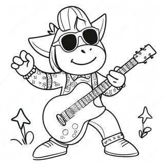 Coole Rockstar Die Gitaar Speelt Kleurplaat 27784-25269