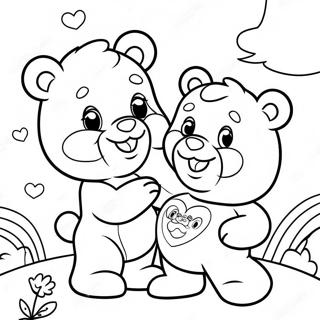 Vrolijke Kleurplaat Van Care Bears Die Samen Spelen 27905-25358