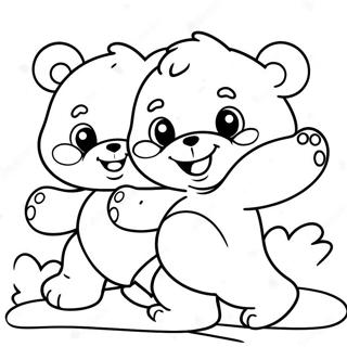 Vrolijke Kleurplaat Van Care Bears Die Samen Spelen 27905-25359