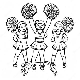 Cheerleading Team In Actie Kleurplaat 27945-25389