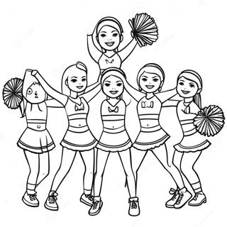 Cheerleading Team In Actie Kleurplaat 27945-25390