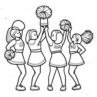 Cheerleading Team In Actie Kleurplaat 27945-25391