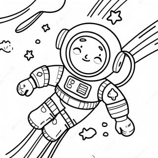 Astronaut Die In De Ruimte Zweeft Kleurplaat 28356-25710