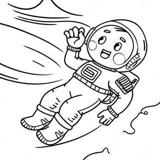 Astronaut Die In De Ruimte Zweeft Kleurplaat 28356-25711