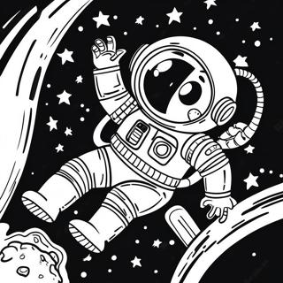 Astronaut Die In De Ruimte Zweeft Kleurplaat 28356-25712