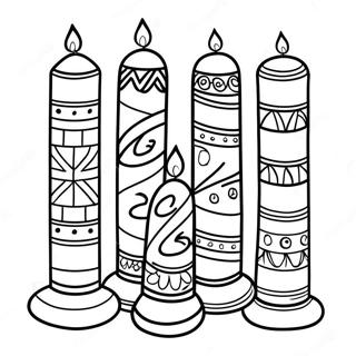 Kleurige Kwanzaa Kaarsen Kleurplaat 2849-2311