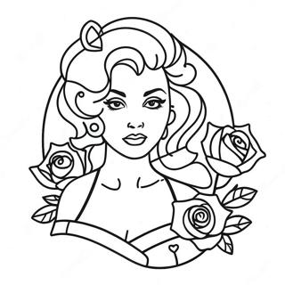 Tattoo Pin Up Voor Volwassenen Kleurplaten