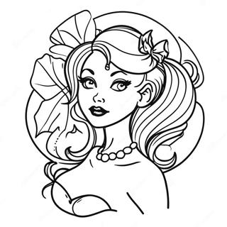 Vintage Tattoo Pin Up Kleurplaat 28587-25888