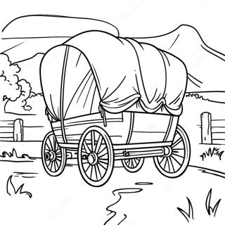 Bedekte Wagen Op De Oregon Trail Kleurplaat 28617-25912