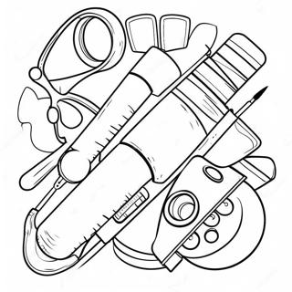 Kleurrijke Medische Hulpmiddelen Kleurplaat 28707-25983