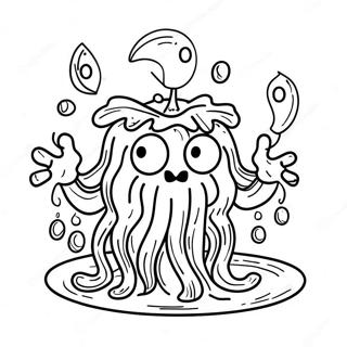 Grappige Spaghetti Monster Kleurplaat 29057-26264