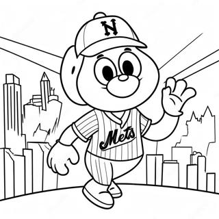 New York Mets Mascotte Kleurplaat 29247-26413