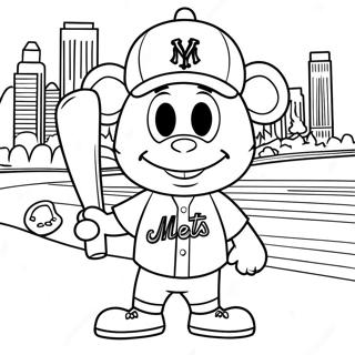 New York Mets Mascotte Kleurplaat 29247-26415