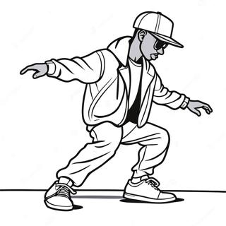 Coole Hip Hop Danser Kleurplaat 2929-2373