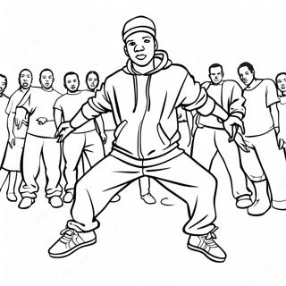 Coole Hip Hop Danser Kleurplaat 2929-2374