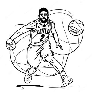 Kyrie Irving Dribbelen Met Basketbal Kleurplaat 29959-26968