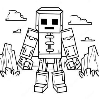 Griezelig Minecraft Skelet Kleurplaat 30459-27362