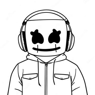 Dj Marshmello Met Kleurrijke Koptelefoon Kleurplaat 30789-27625