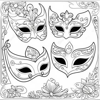 Elegante Maskerade Maskers Kleurplaat 30879-27700