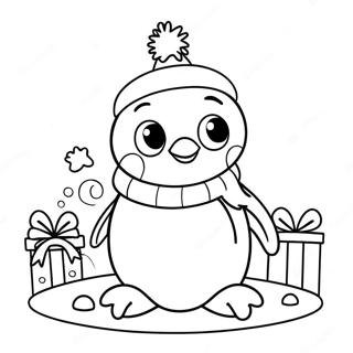 Schattige Kerst Pinguin Kleurplaat 30928-27736