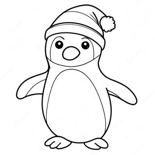 Schattige Pinguin Met Kerstmuts Kleurplaat 30929-27737