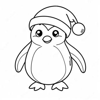 Schattige Pinguin Met Kerstmuts Kleurplaat 30929-27740