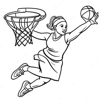 Dynamische Wnba Speler Die Dunkt Kleurplaat 31039-27828