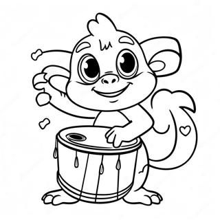 Grookey Speelt Met Een Drum Kleurplaat 31079-27857