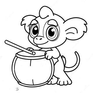 Grookey Speelt Met Een Drum Kleurplaat 31079-27858