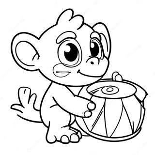 Grookey Speelt Met Een Drum Kleurplaat 31079-27859