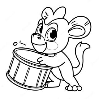 Grookey Speelt Met Een Drum Kleurplaat 31079-27860