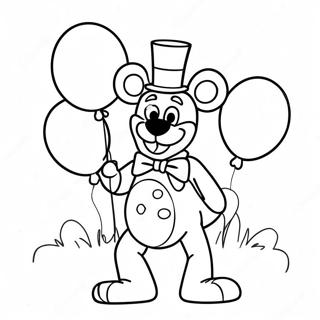 Kleurplaat Van Toy Freddy Met Kleurrijke Ballonnen 31249-27993