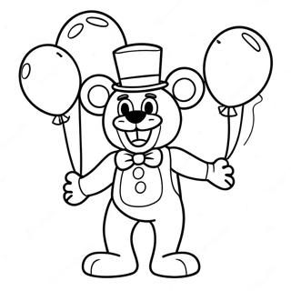 Kleurplaat Van Toy Freddy Met Kleurrijke Ballonnen 31249-27995