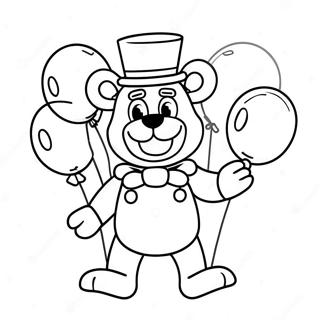 Kleurplaat Van Toy Freddy Met Kleurrijke Ballonnen 31249-27996