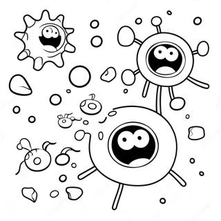 Schattige Cartoon Bacterien Kleurplaat 31519-28212