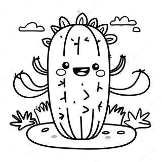 Schattige Cactus In De Woestijn Kleurplaat 31719-16282